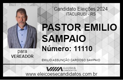 Candidato PASTOR EMILIO SAMPAIO 2024 - ITACURUBI - Eleições