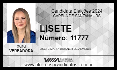 Candidato LISETE 2024 - CAPELA DE SANTANA - Eleições