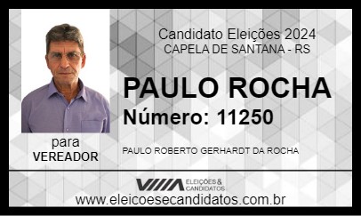 Candidato PAULO ROCHA 2024 - CAPELA DE SANTANA - Eleições