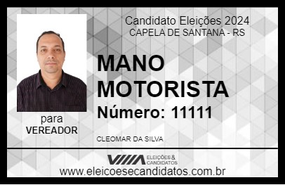 Candidato MANO MOTORISTA 2024 - CAPELA DE SANTANA - Eleições