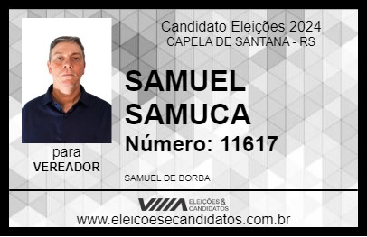 Candidato SAMUEL SAMUCA 2024 - CAPELA DE SANTANA - Eleições