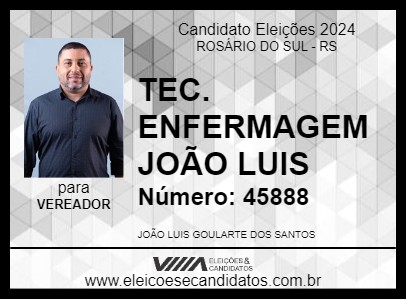 Candidato TEC. ENFERMAGEM JOÃO LUIS 2024 - ROSÁRIO DO SUL - Eleições