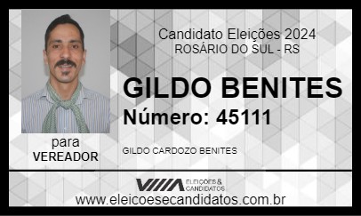 Candidato GILDO BENITES 2024 - ROSÁRIO DO SUL - Eleições