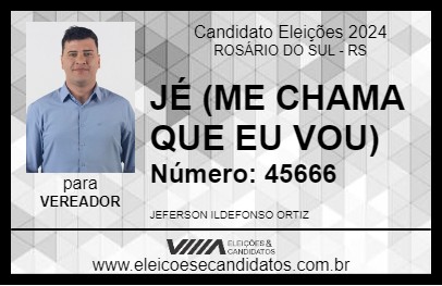 Candidato JÉ (ME CHAMA QUE EU VOU) 2024 - ROSÁRIO DO SUL - Eleições