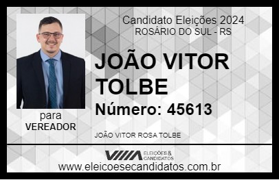 Candidato JOÃO VITOR TOLBE 2024 - ROSÁRIO DO SUL - Eleições