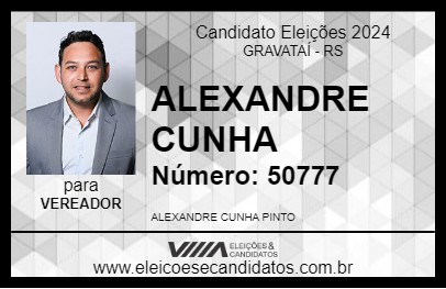 Candidato ALEXANDRE CUNHA 2024 - GRAVATAÍ - Eleições