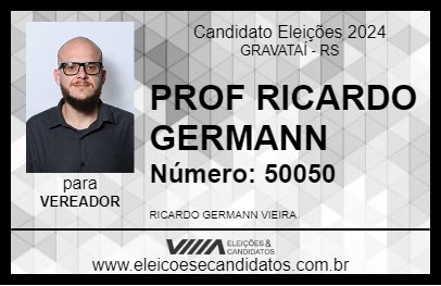 Candidato PROF RICARDO GERMANN 2024 - GRAVATAÍ - Eleições