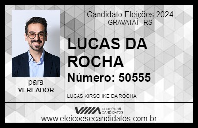 Candidato LUCAS DA ROCHA 2024 - GRAVATAÍ - Eleições