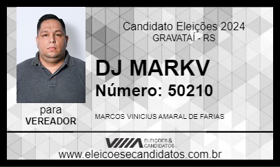 Candidato DJ MARKV 2024 - GRAVATAÍ - Eleições