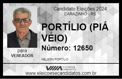 Candidato PORTÍLIO (PIÁ VÉIO) 2024 - CARAZINHO - Eleições