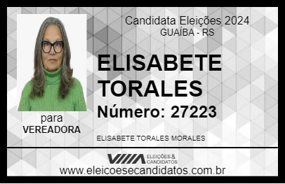 Candidato ELISABETE TORALES 2024 - GUAÍBA - Eleições