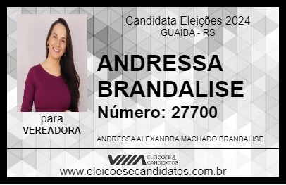 Candidato ANDRESSA BRANDALISE 2024 - GUAÍBA - Eleições