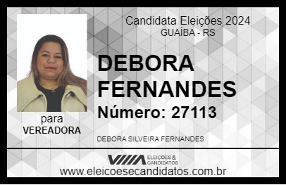 Candidato DEBORA FERNANDES 2024 - GUAÍBA - Eleições