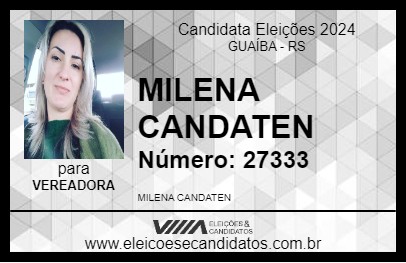 Candidato MILENA CANDATEN 2024 - GUAÍBA - Eleições