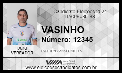 Candidato VASINHO 2024 - ITACURUBI - Eleições