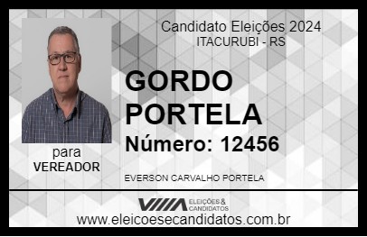 Candidato GORDO PORTELA 2024 - ITACURUBI - Eleições