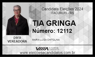 Candidato TIA GRINGA 2024 - ITACURUBI - Eleições