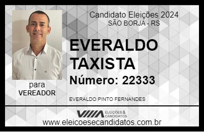 Candidato EVERALDO TAXISTA 2024 - SÃO BORJA - Eleições