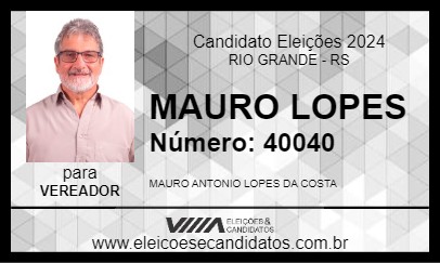 Candidato MAURO LOPES 2024 - RIO GRANDE - Eleições