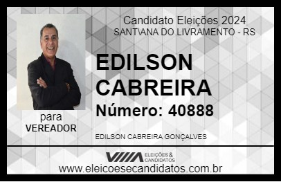 Candidato EDILSON CABREIRA 2024 - SANT\ANA DO LIVRAMENTO - Eleições