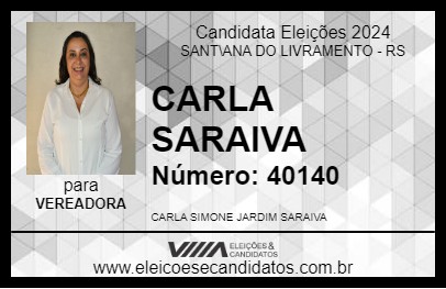 Candidato CARLA SARAIVA 2024 - SANT\ANA DO LIVRAMENTO - Eleições