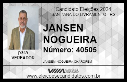 Candidato JANSEN NOGUEIRA 2024 - SANT\ANA DO LIVRAMENTO - Eleições