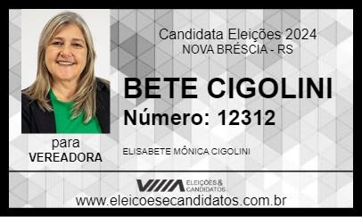 Candidato BETE CIGOLINI 2024 - NOVA BRÉSCIA - Eleições