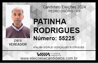 Candidato PATINHA RODRIGUES 2024 - PEDRO OSÓRIO - Eleições