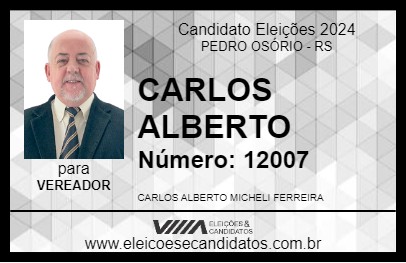 Candidato CARLOS ALBERTO 2024 - PEDRO OSÓRIO - Eleições