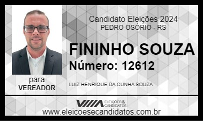 Candidato FININHO SOUZA 2024 - PEDRO OSÓRIO - Eleições