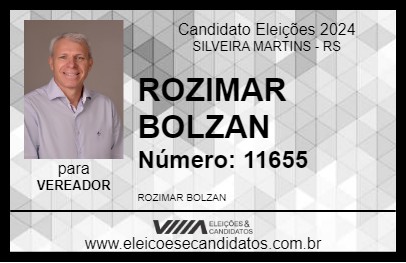 Candidato ROZIMAR BOLZAN 2024 - SILVEIRA MARTINS - Eleições