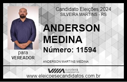 Candidato ANDERSON MEDINA 2024 - SILVEIRA MARTINS - Eleições