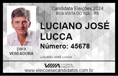 Candidato LUCIANO JOSÉ LUCCA 2024 - BOA VISTA DO SUL - Eleições