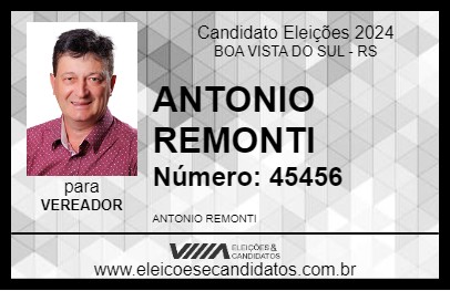 Candidato ANTONIO REMONTI 2024 - BOA VISTA DO SUL - Eleições