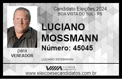 Candidato LUCIANO MOSSMANN 2024 - BOA VISTA DO SUL - Eleições