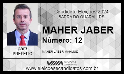 Candidato MAHER JABER 2024 - BARRA DO QUARAÍ - Eleições