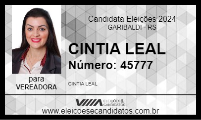 Candidato CINTIA LEAL 2024 - GARIBALDI - Eleições