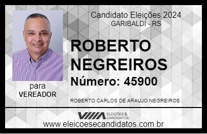 Candidato ROBERTO NEGREIROS 2024 - GARIBALDI - Eleições