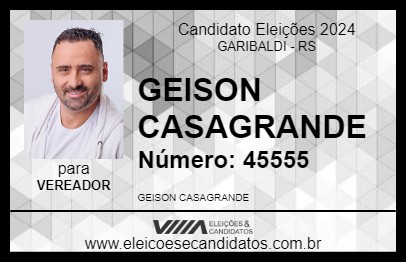 Candidato GEISON CASAGRANDE 2024 - GARIBALDI - Eleições