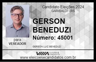 Candidato GERSON BENEDUZI 2024 - GARIBALDI - Eleições