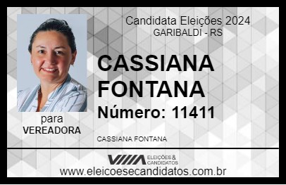 Candidato CASSIANA FONTANA 2024 - GARIBALDI - Eleições