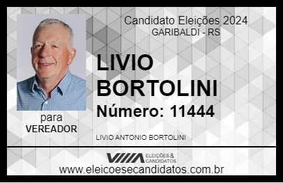 Candidato LIVIO BORTOLINI 2024 - GARIBALDI - Eleições