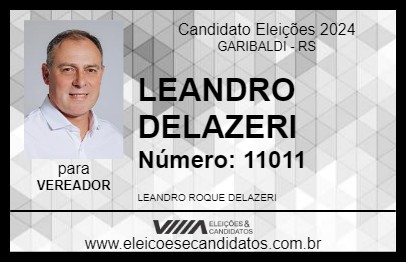 Candidato LEANDRO DELAZERI 2024 - GARIBALDI - Eleições