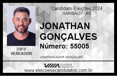 Candidato JONATHAN GONÇALVES 2024 - GARIBALDI - Eleições