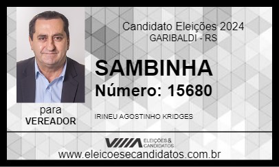 Candidato SAMBINHA 2024 - GARIBALDI - Eleições