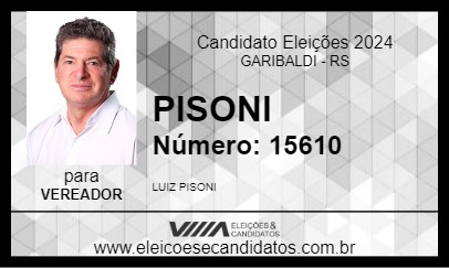 Candidato PISONI 2024 - GARIBALDI - Eleições