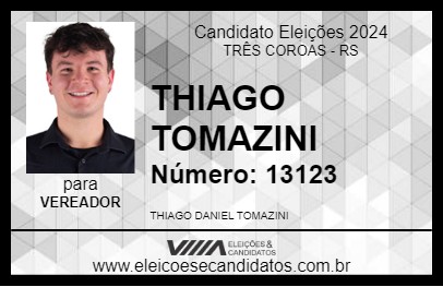 Candidato THIAGO TOMAZINI 2024 - TRÊS COROAS - Eleições