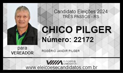 Candidato CHICO PILGER 2024 - TRÊS PASSOS - Eleições