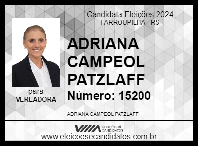 Candidato ADRIANA CAMPEOL PATZLAFF 2024 - FARROUPILHA - Eleições