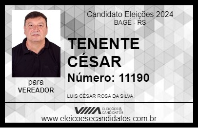 Candidato TENENTE CÉSAR 2024 - BAGÉ - Eleições